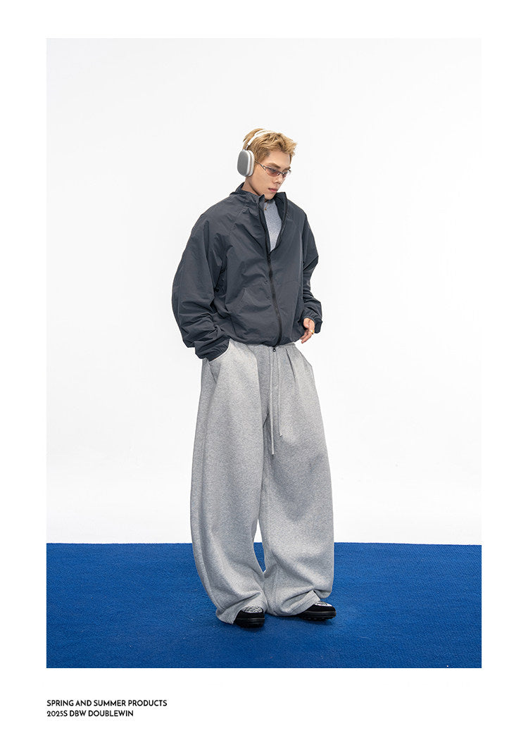 Casual Wide-Leg Sweatpants with Drawstring