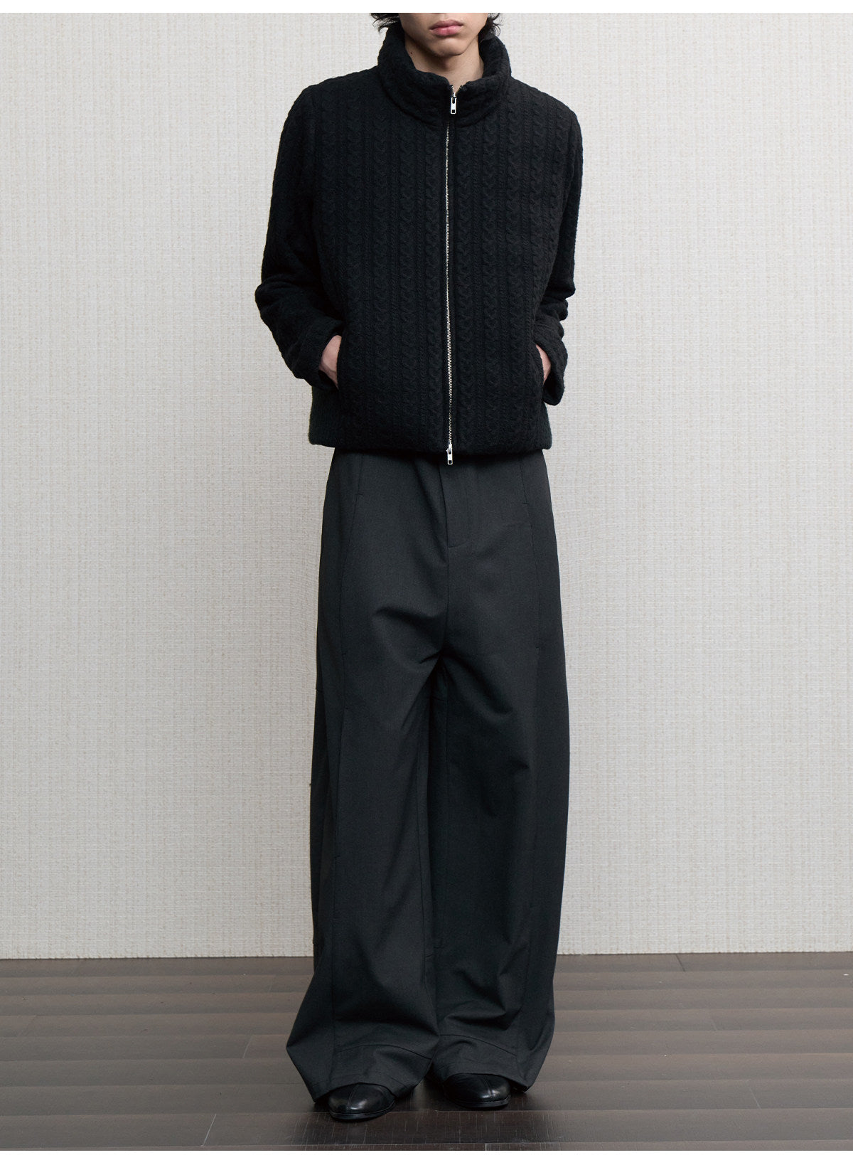 Lightweight Wool Knit Jacket