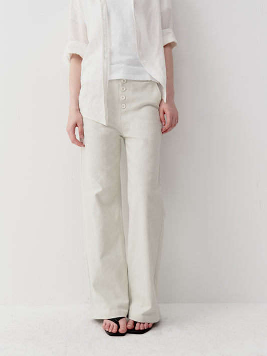 Button-Down Straight-Leg Pants
