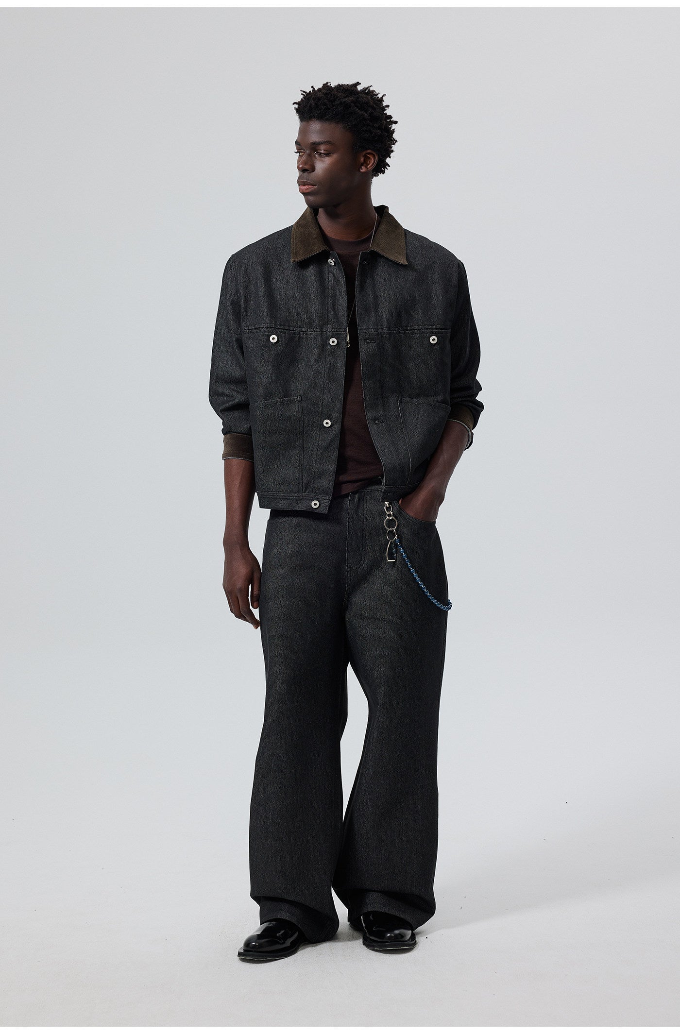 Corduroy Collar Denim Jacket