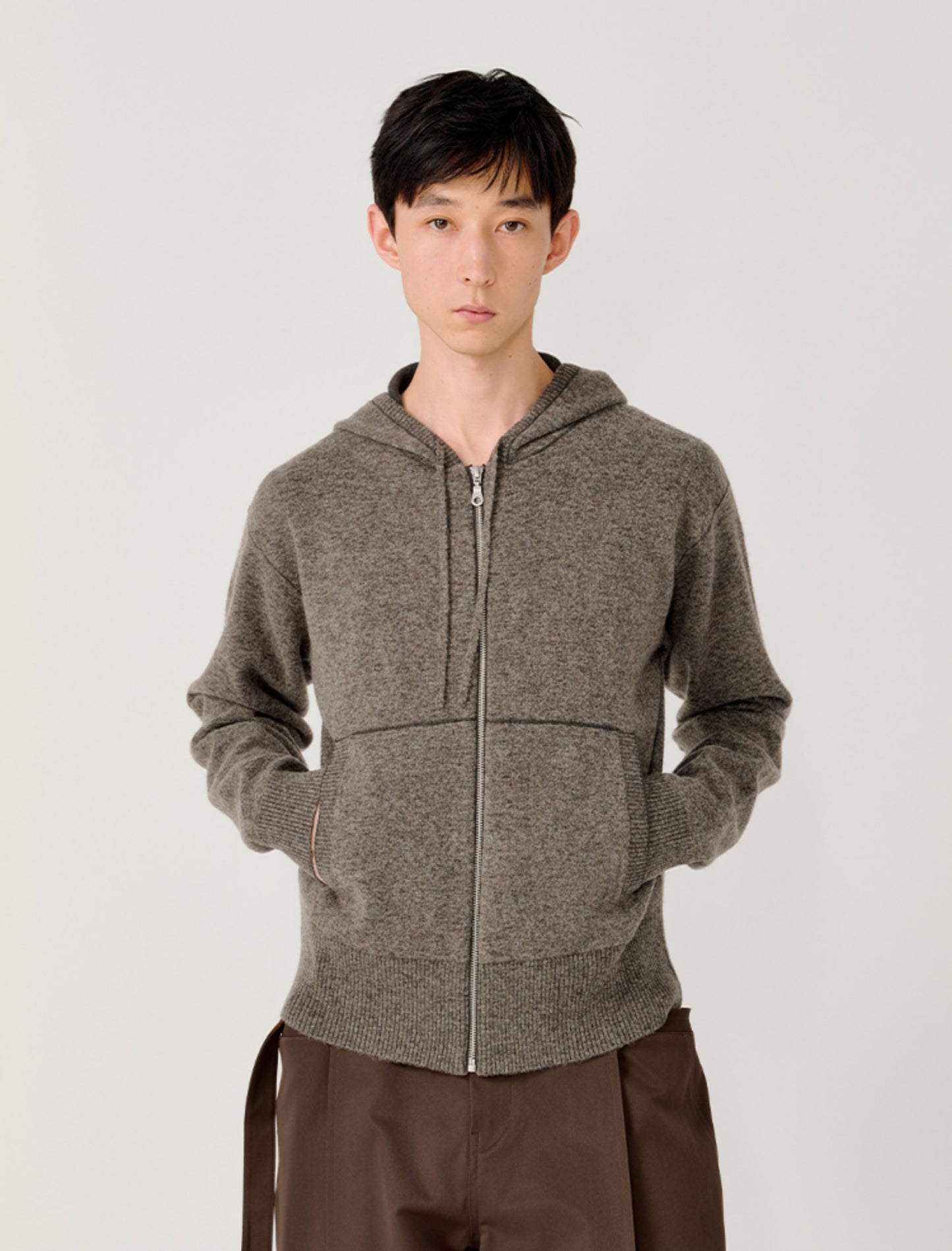 Hooded Zipper Cardigan