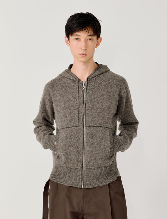 Hooded Zipper Cardigan