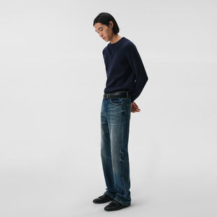Classic Denim Pants with Cold-Wash Finish