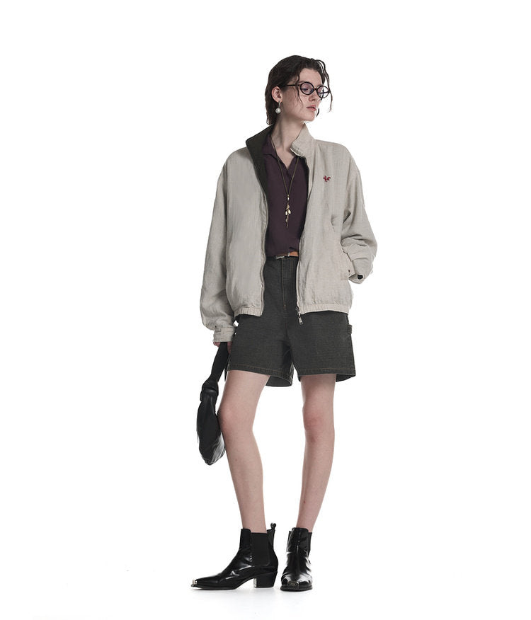 Reversible Lyocell Linen Blend Jacket