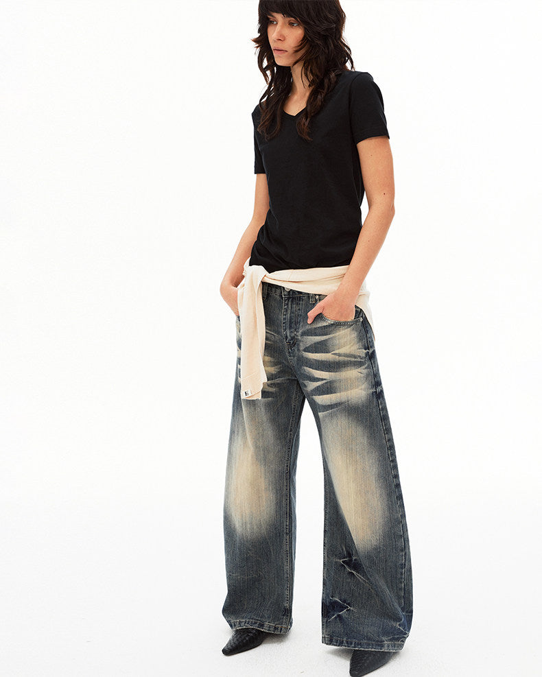Vintage-style Washed Whiskey Jeans