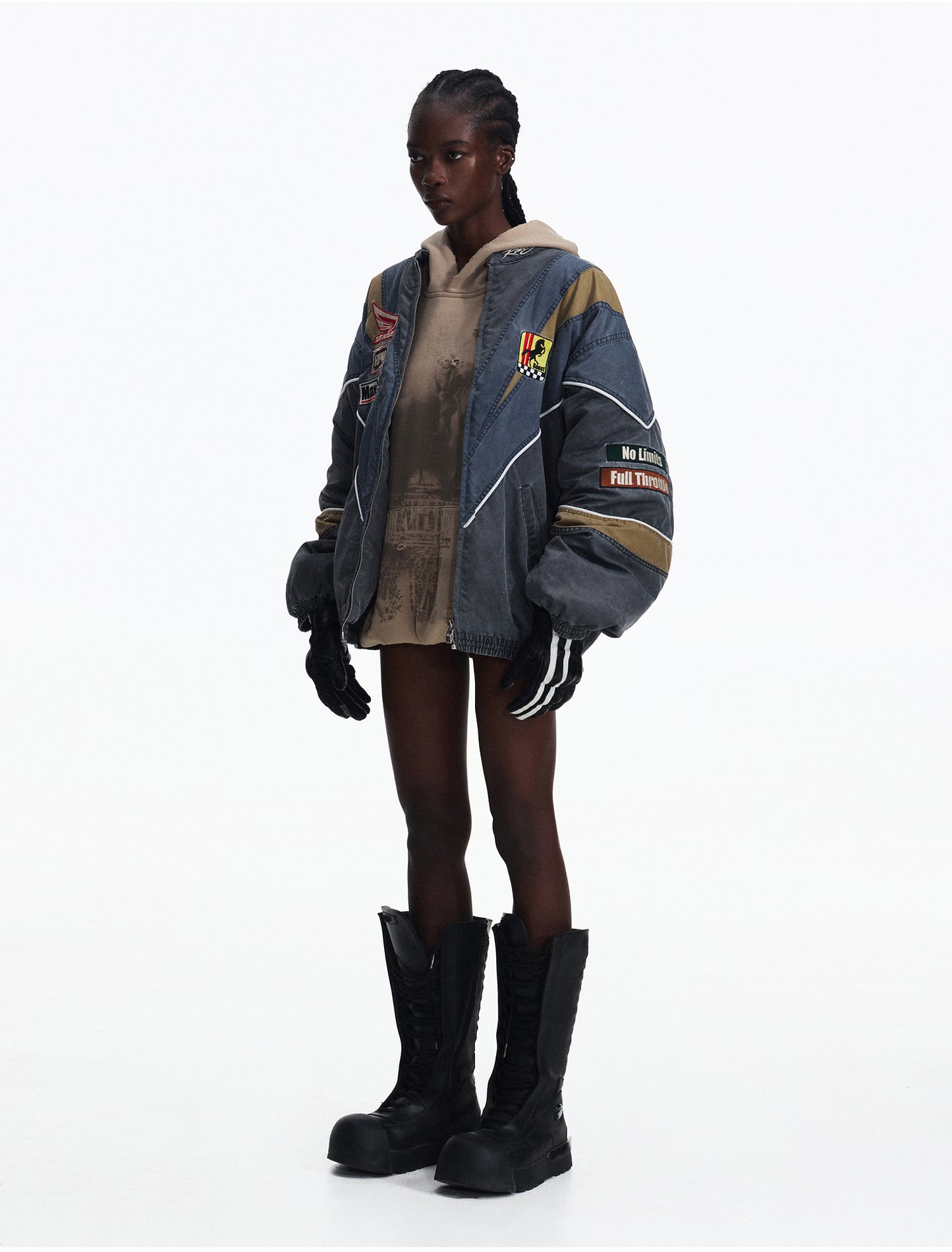 Multi-Color Stitch Padded Jacket