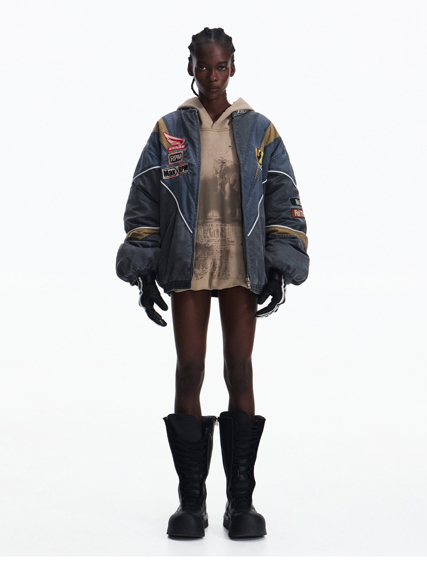 Multi-Color Stitch Padded Jacket