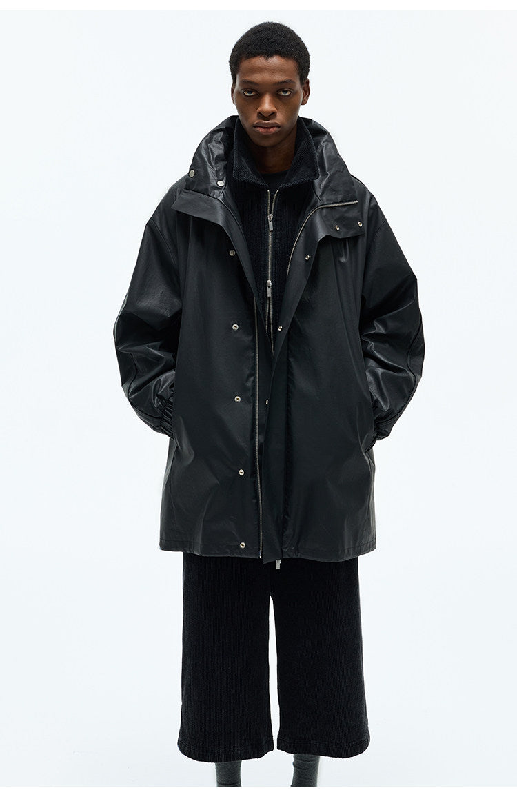 Stand Collar Mid-Length Coat