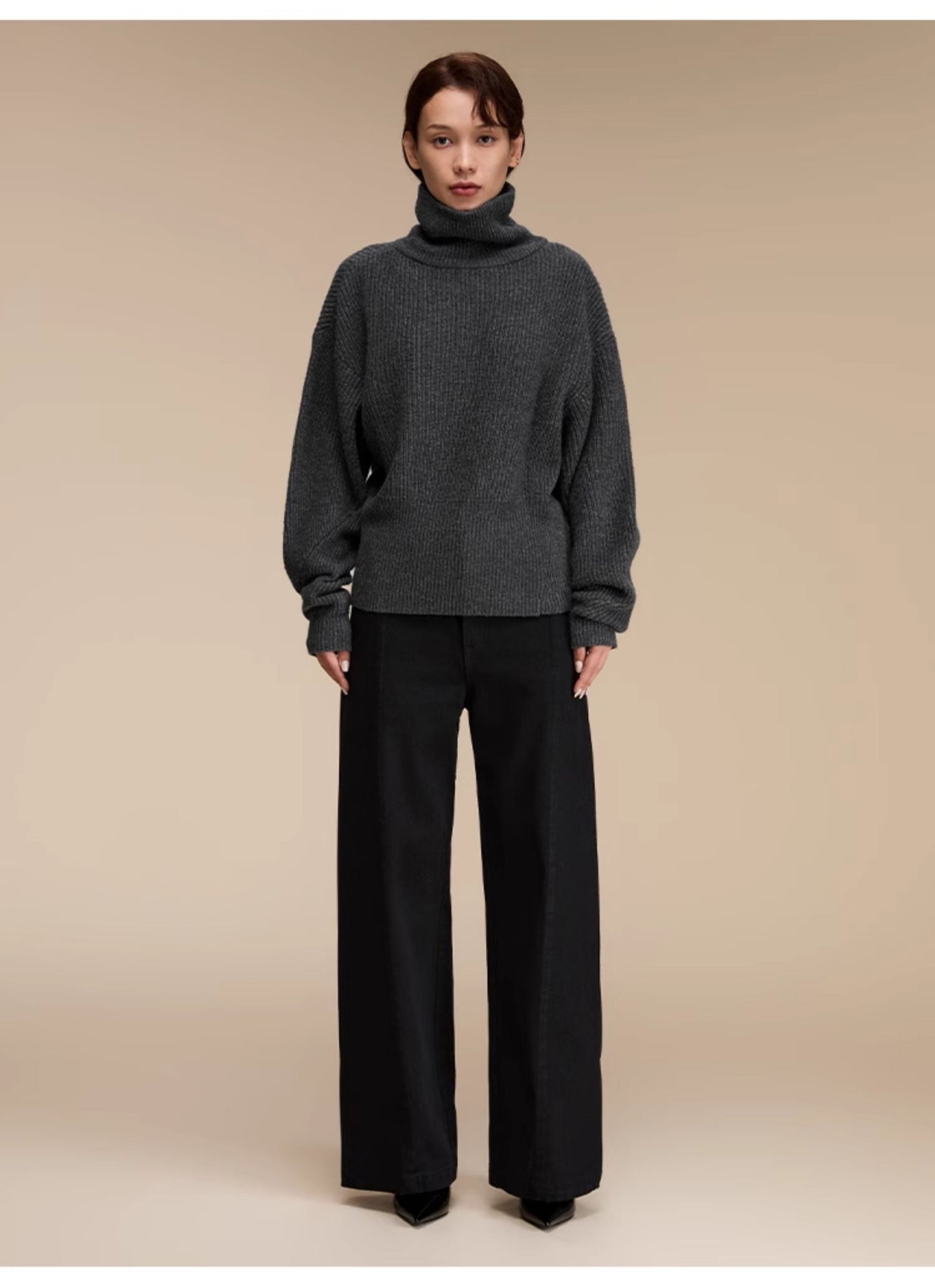 Wool blend turtleneck sweater