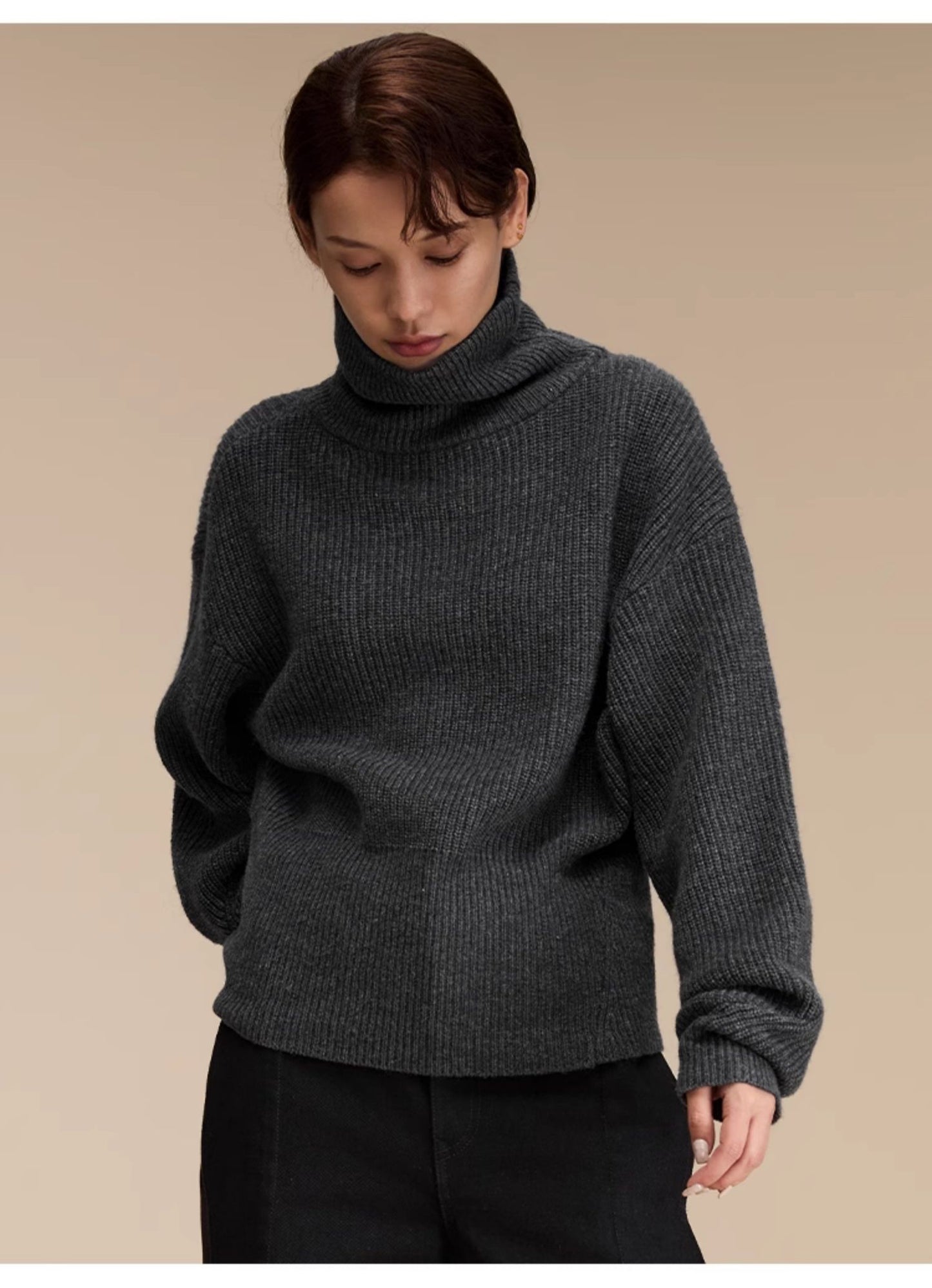 Wool blend turtleneck sweater