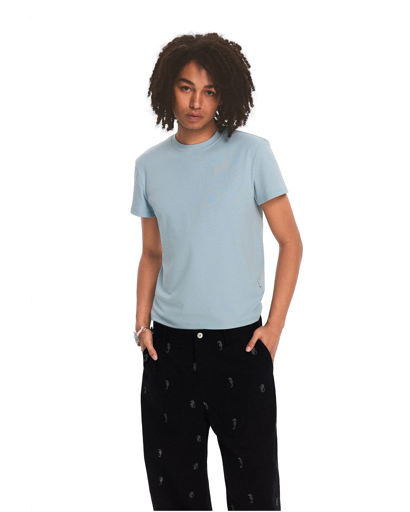 Basic Solid-Color Slim-Fit T-Shirt