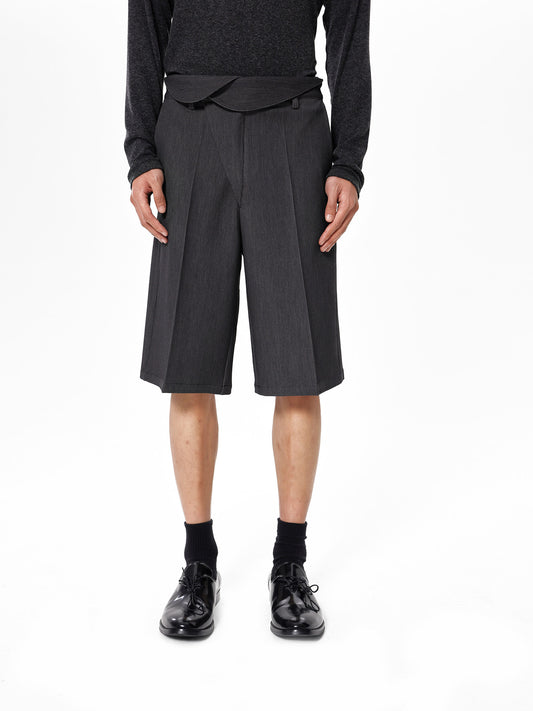 Flap-Waist Mid-Rise Shorts