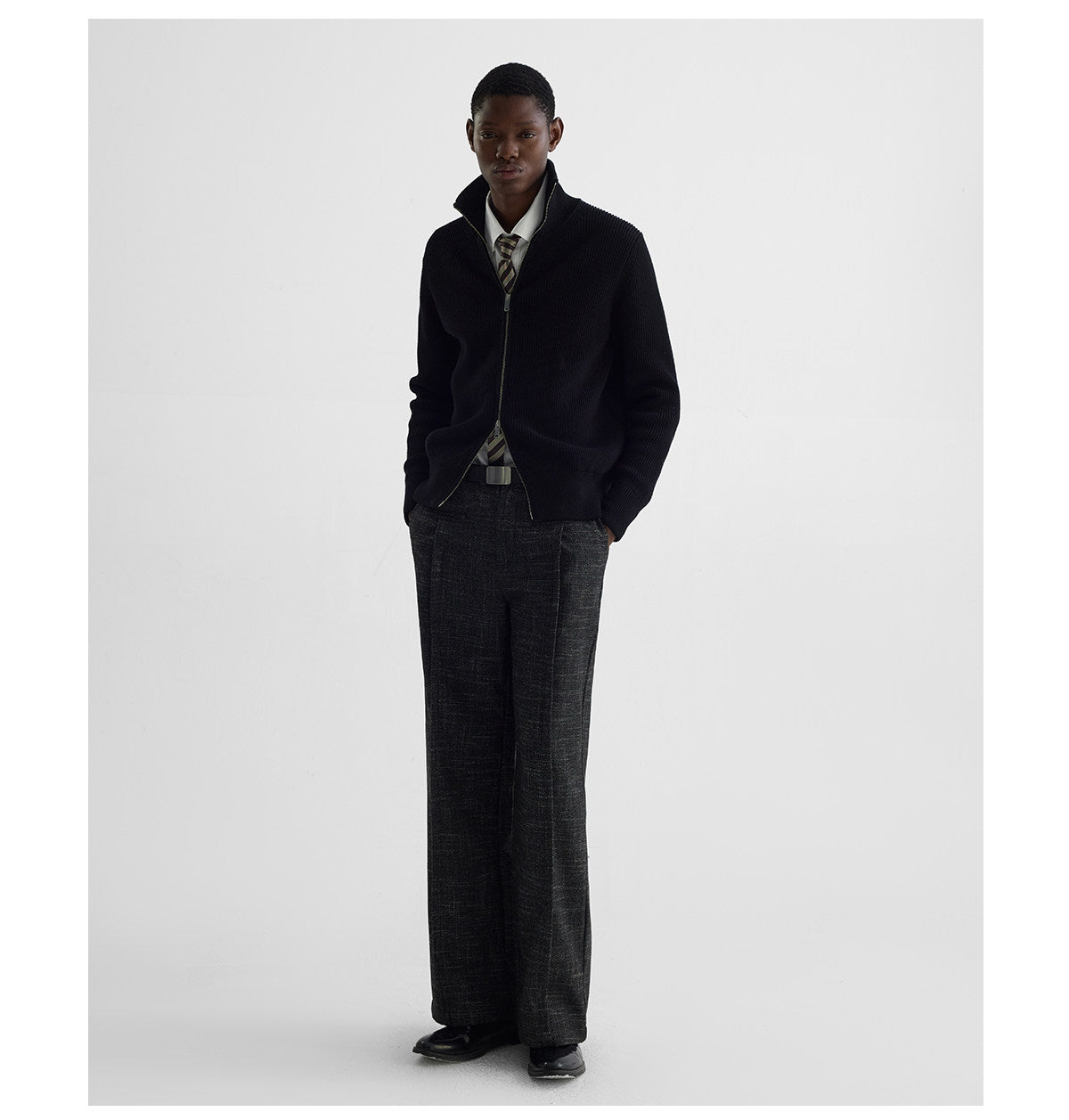 Double-Pleated Wool Pants