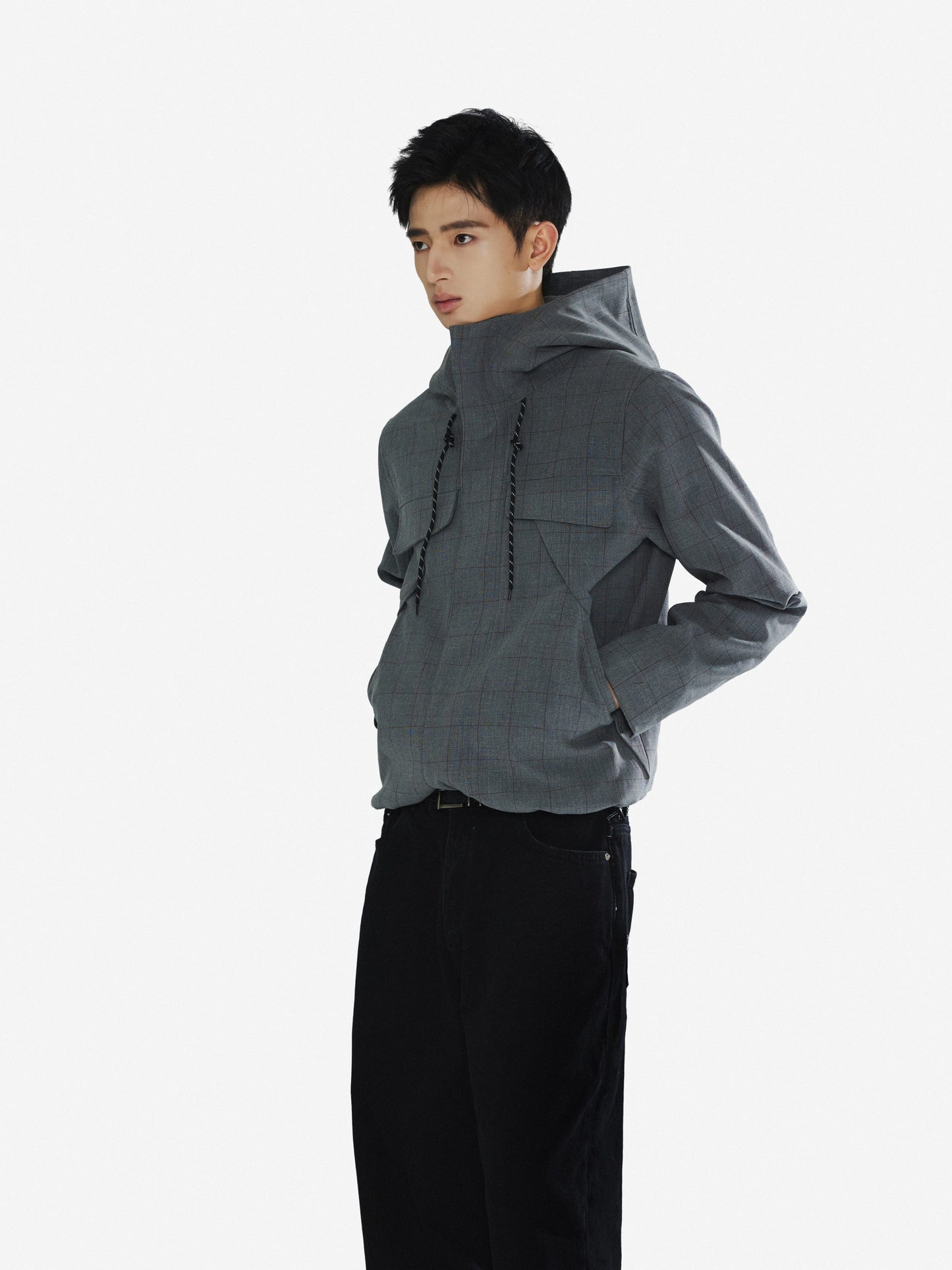 Checkered windbreaker