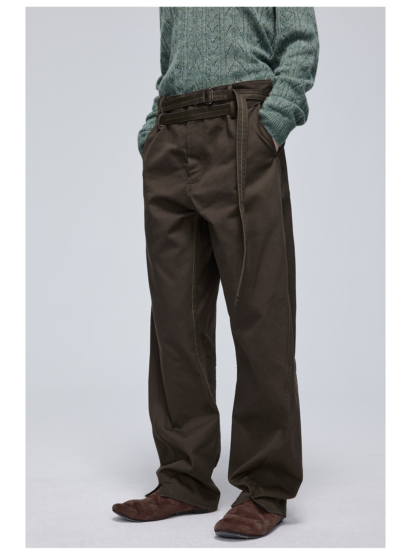 Twist Belt Casual Pants