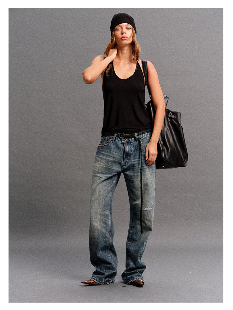 Vintage Washed Denim Jeans