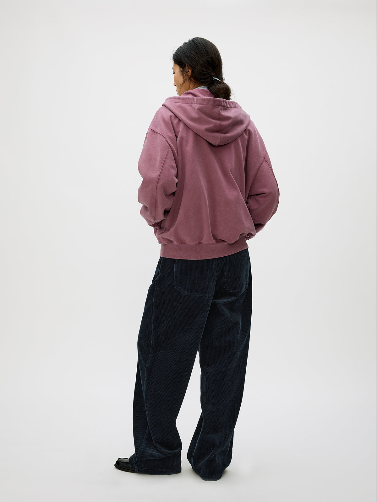 Wash-Damaged Zipper Sweatshirt