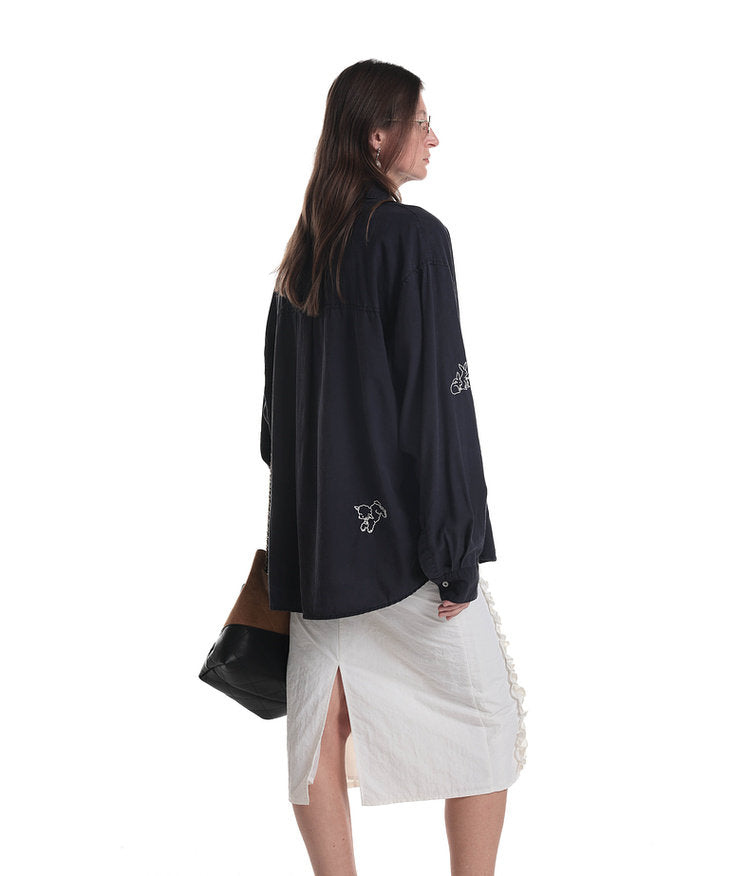 Country-Style Embroidered Casual Shirt