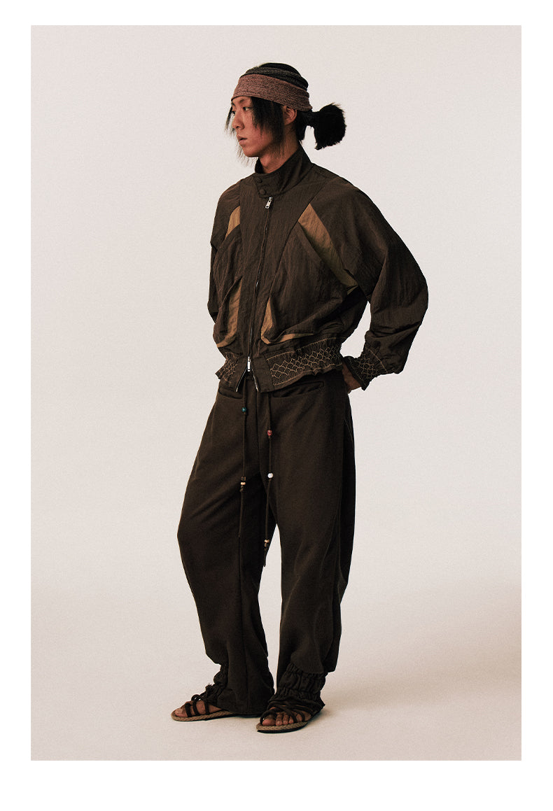 Pleated Gathered Nylon Jacket