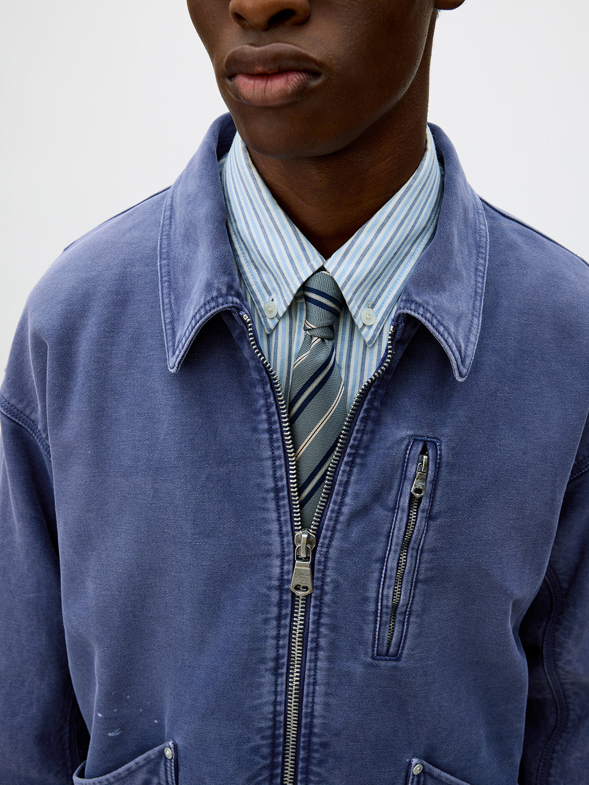 Distressed Zipper Short Jacket