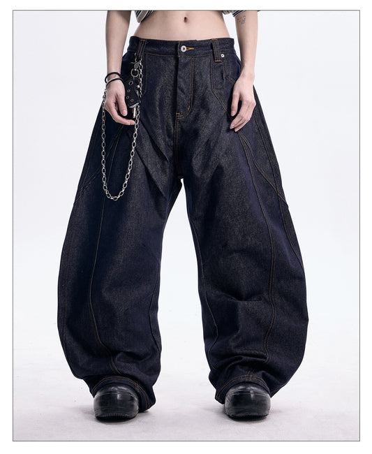 Open Stitch Wide Leg Jeans