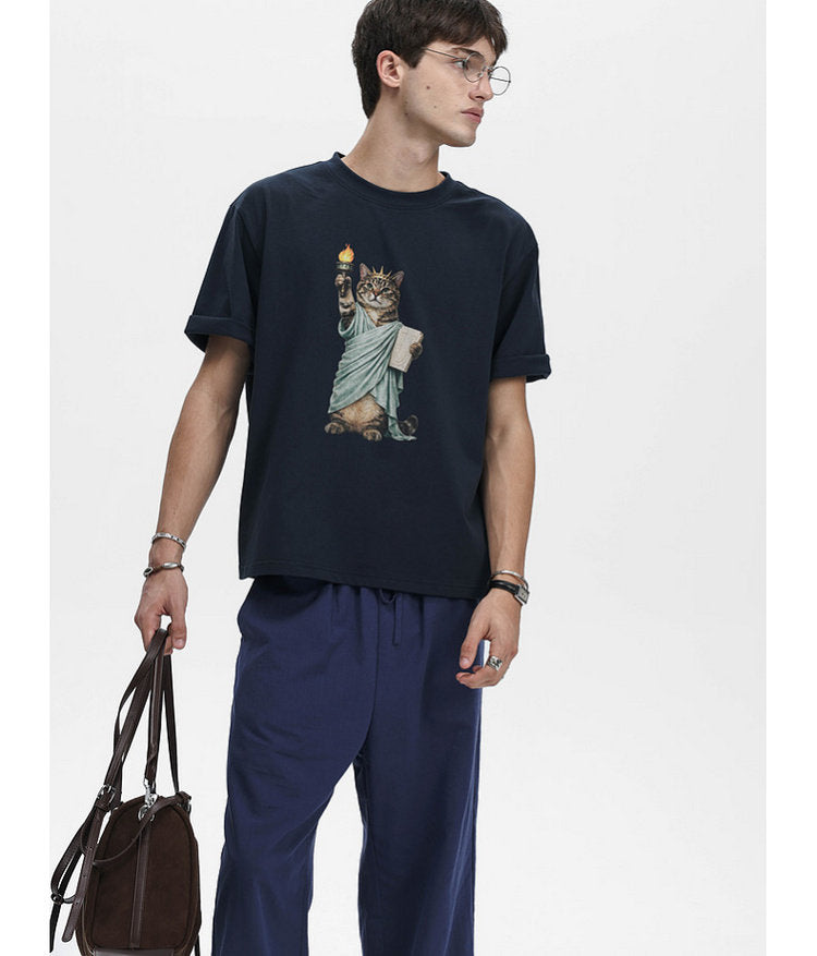 Moisture-wicking quick-drying printed T-shirt