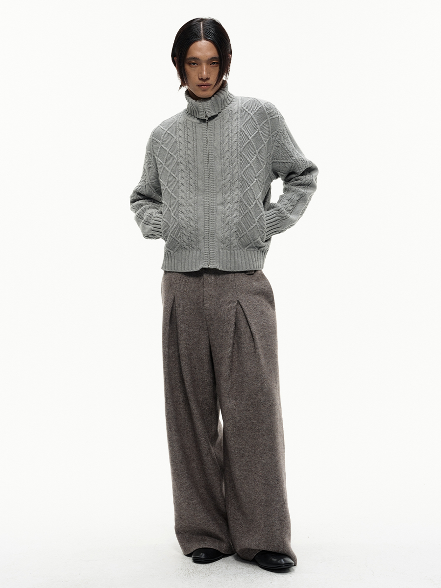 Cable Knit Pattern Cardigan