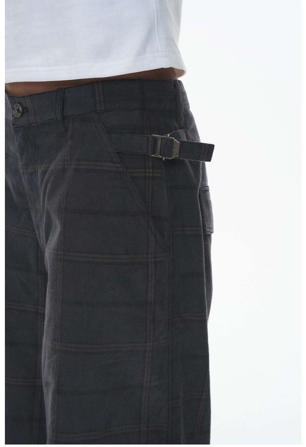 Checkered Corduroy Cargo Pants