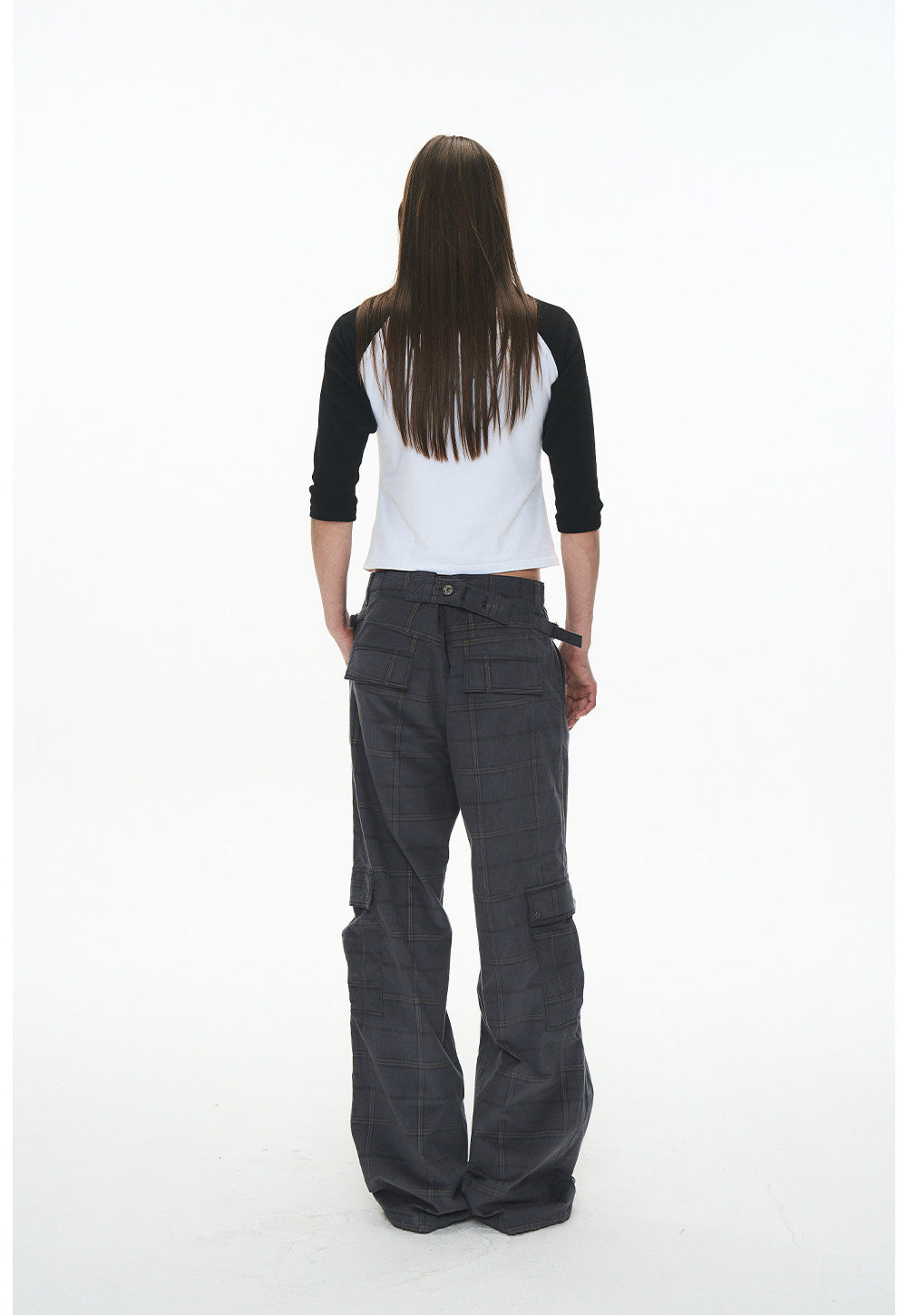 Checkered Corduroy Cargo Pants