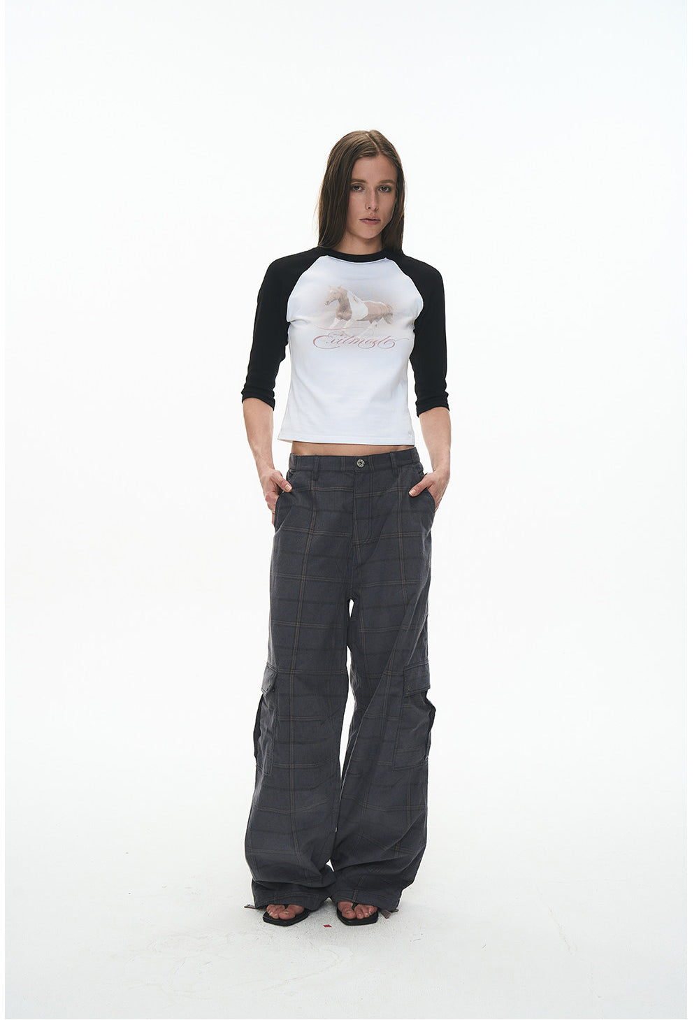 Checkered Corduroy Cargo Pants
