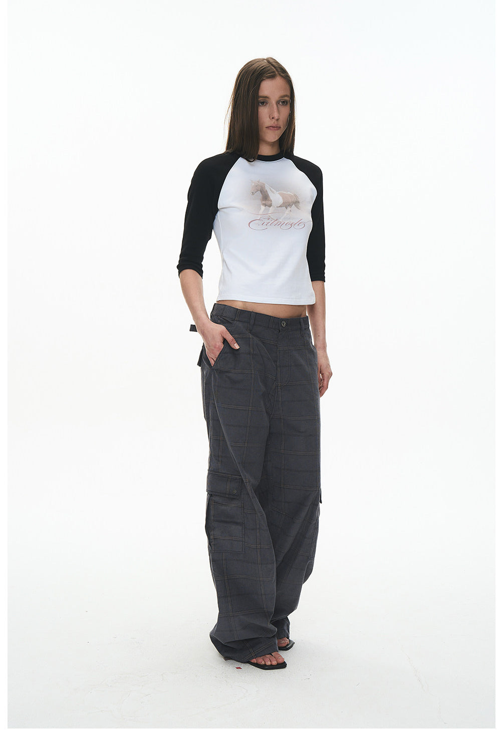 Checkered Corduroy Cargo Pants