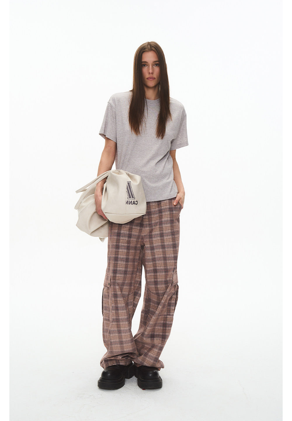 Checkered Corduroy Cargo Pants