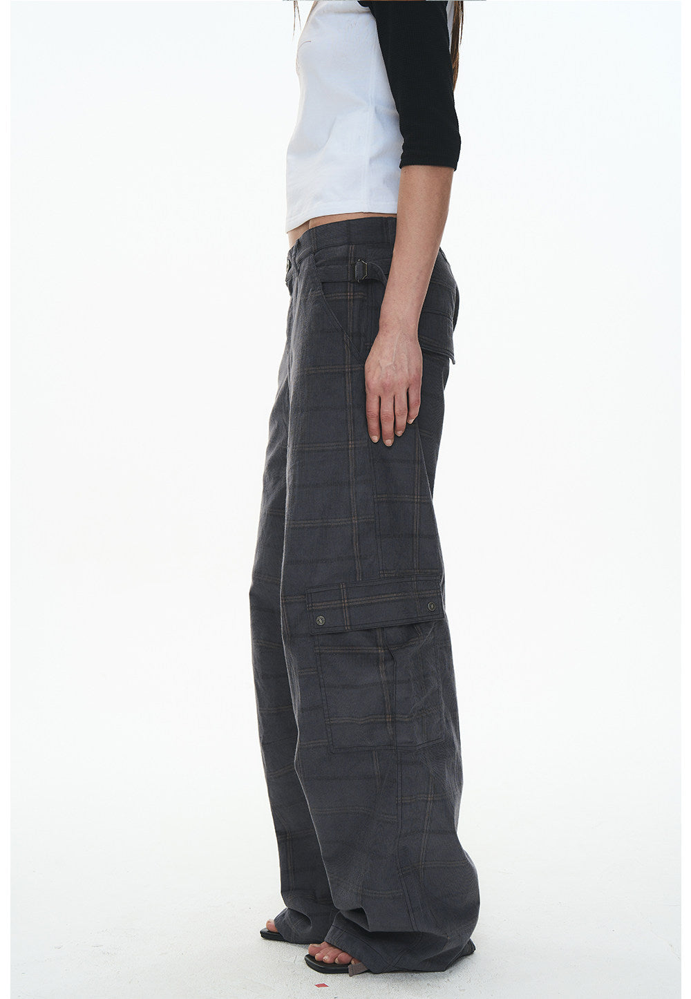 Checkered Corduroy Cargo Pants