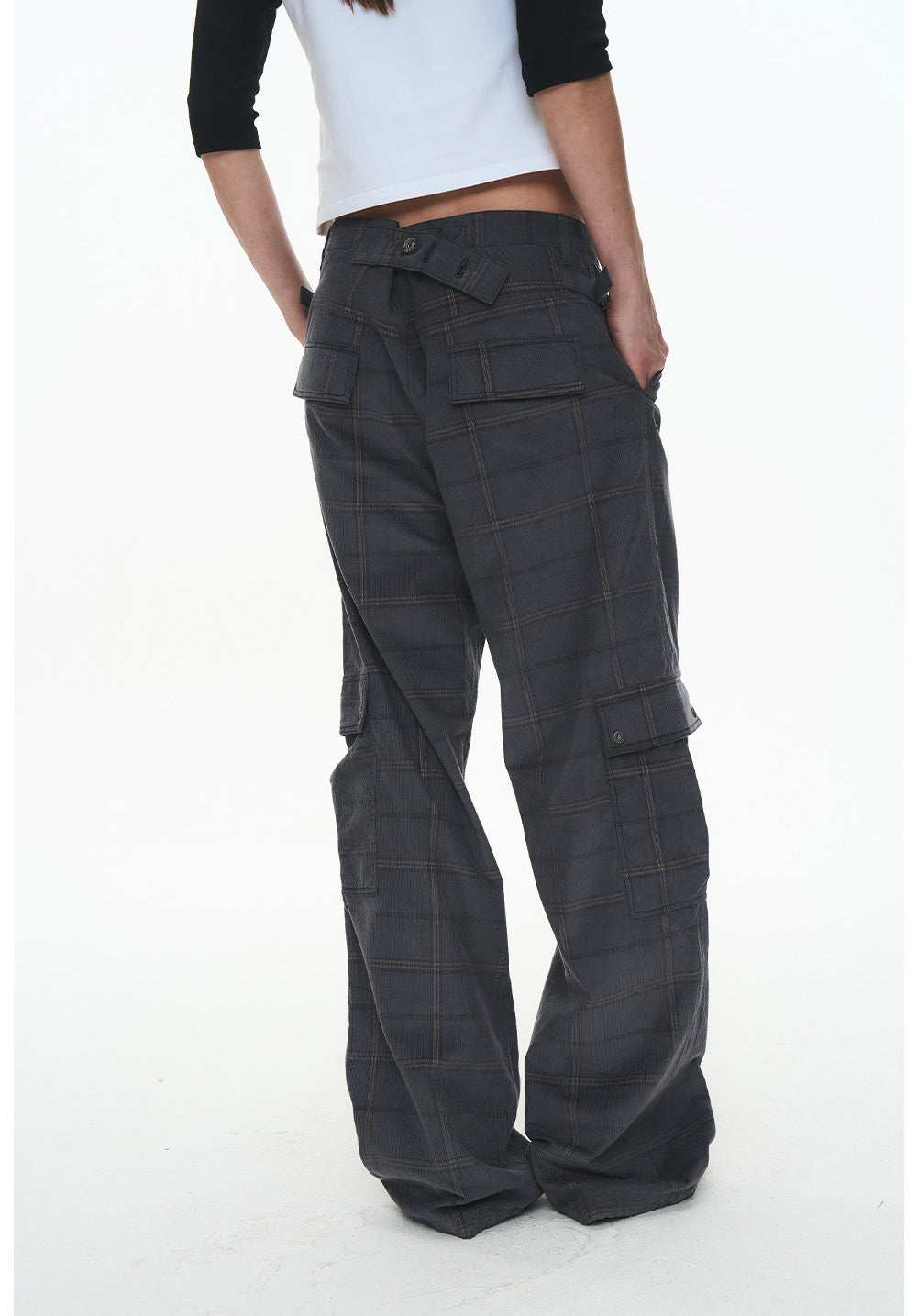 Checkered Corduroy Cargo Pants