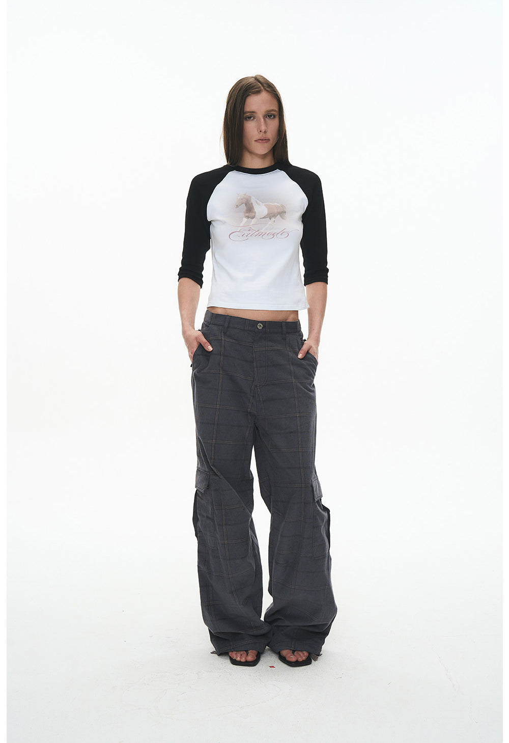 Checkered Corduroy Cargo Pants