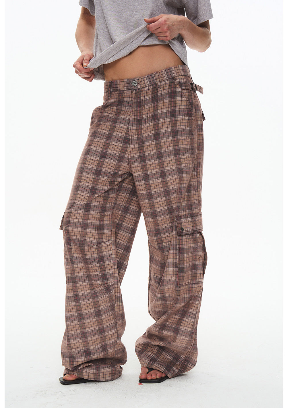 Checkered Corduroy Cargo Pants