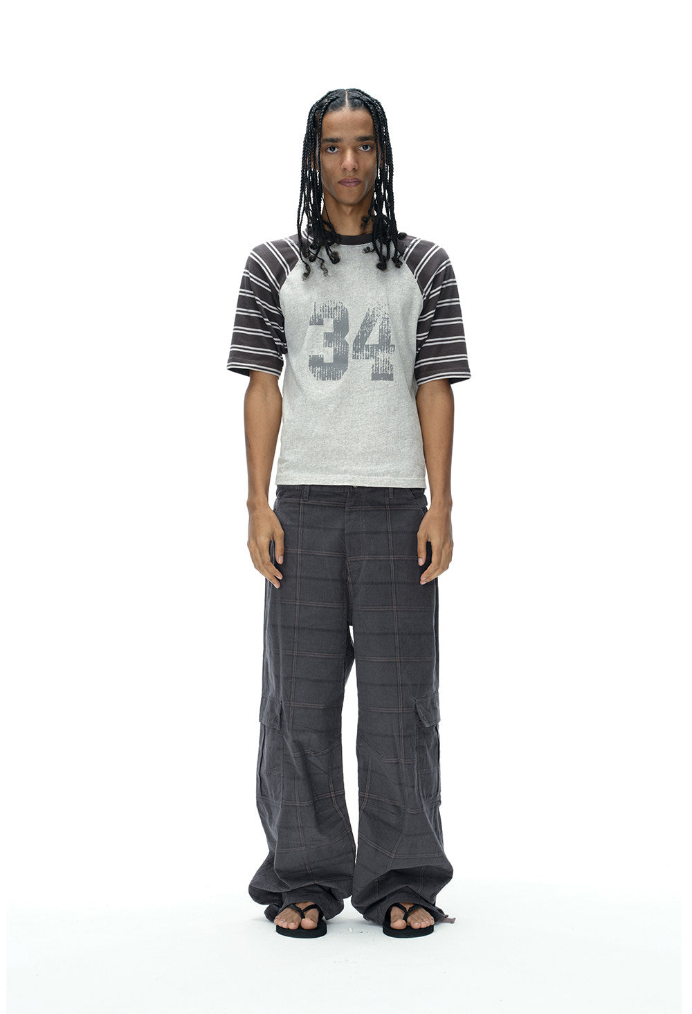 Checkered Corduroy Cargo Pants