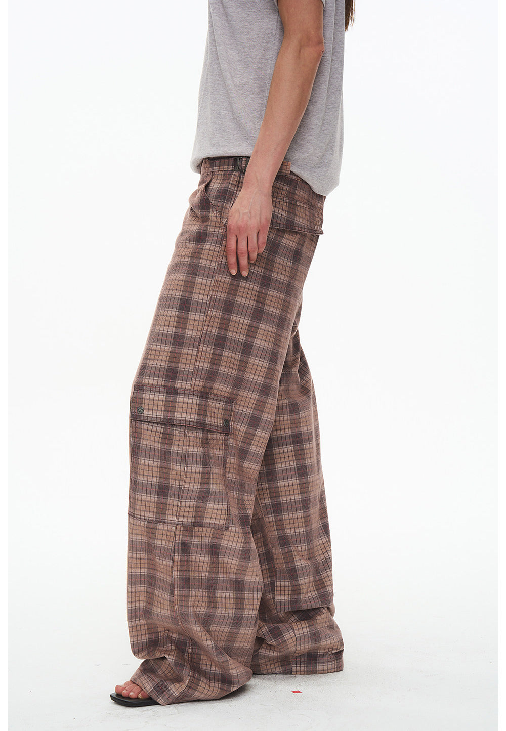 Checkered Corduroy Cargo Pants