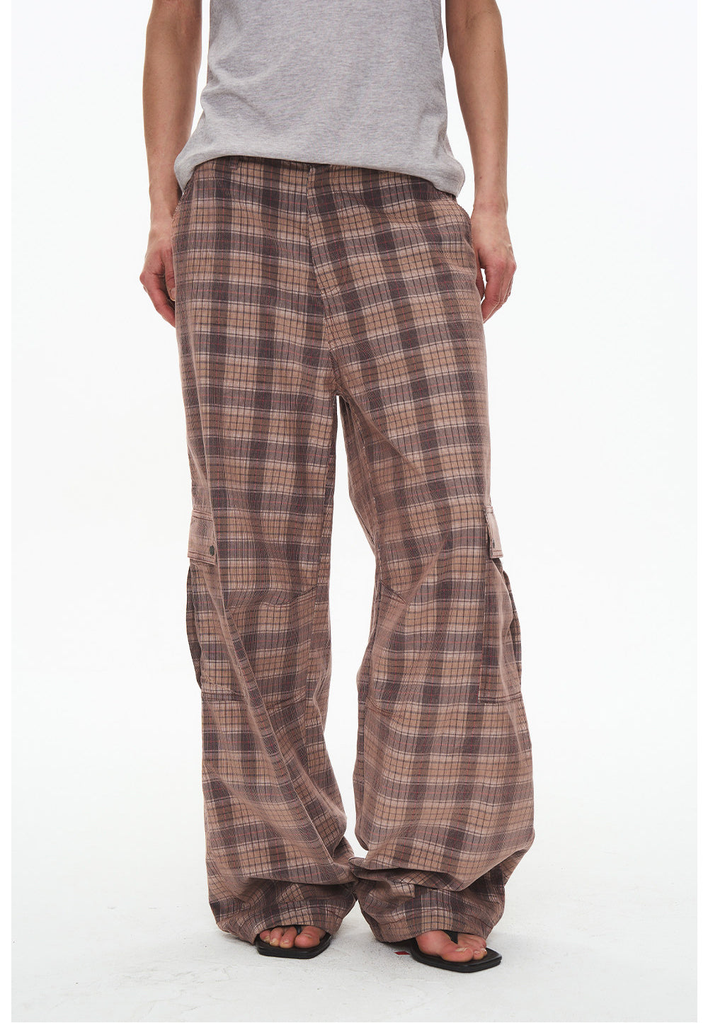 Checkered Corduroy Cargo Pants