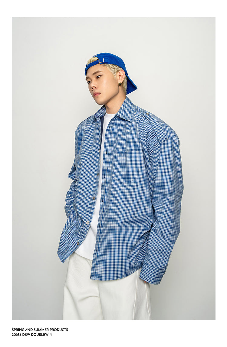 Retro 3D Check Shirt