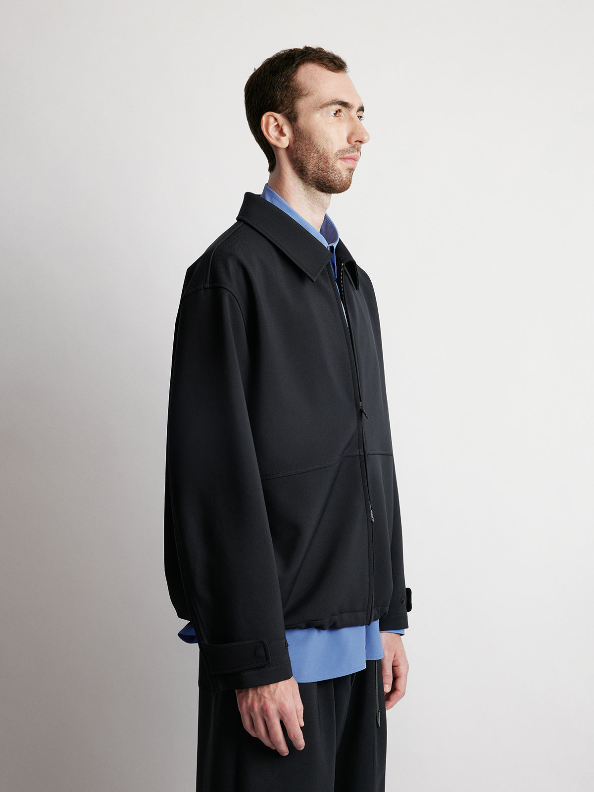 Short Wide Zipper Jacket