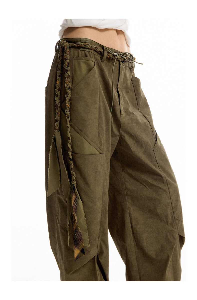 Wide leg scimitar casual pants