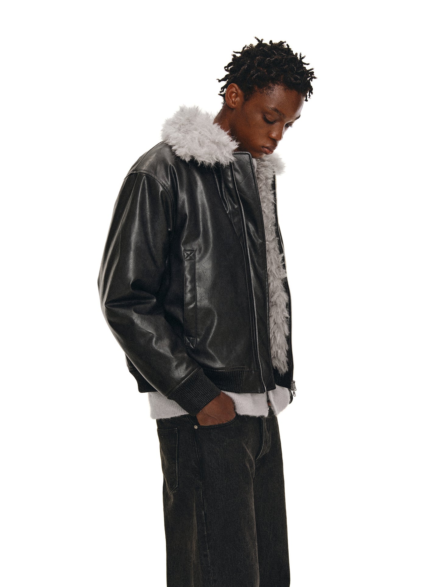 Fur Collar Bomber Jacket