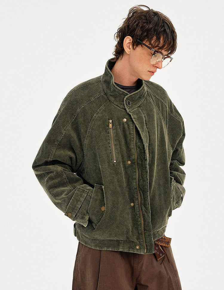 Stand Collar Corduroy Jacket