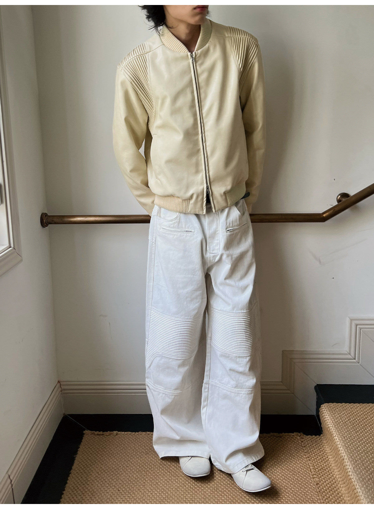 Coated and Waxed Casual Pants