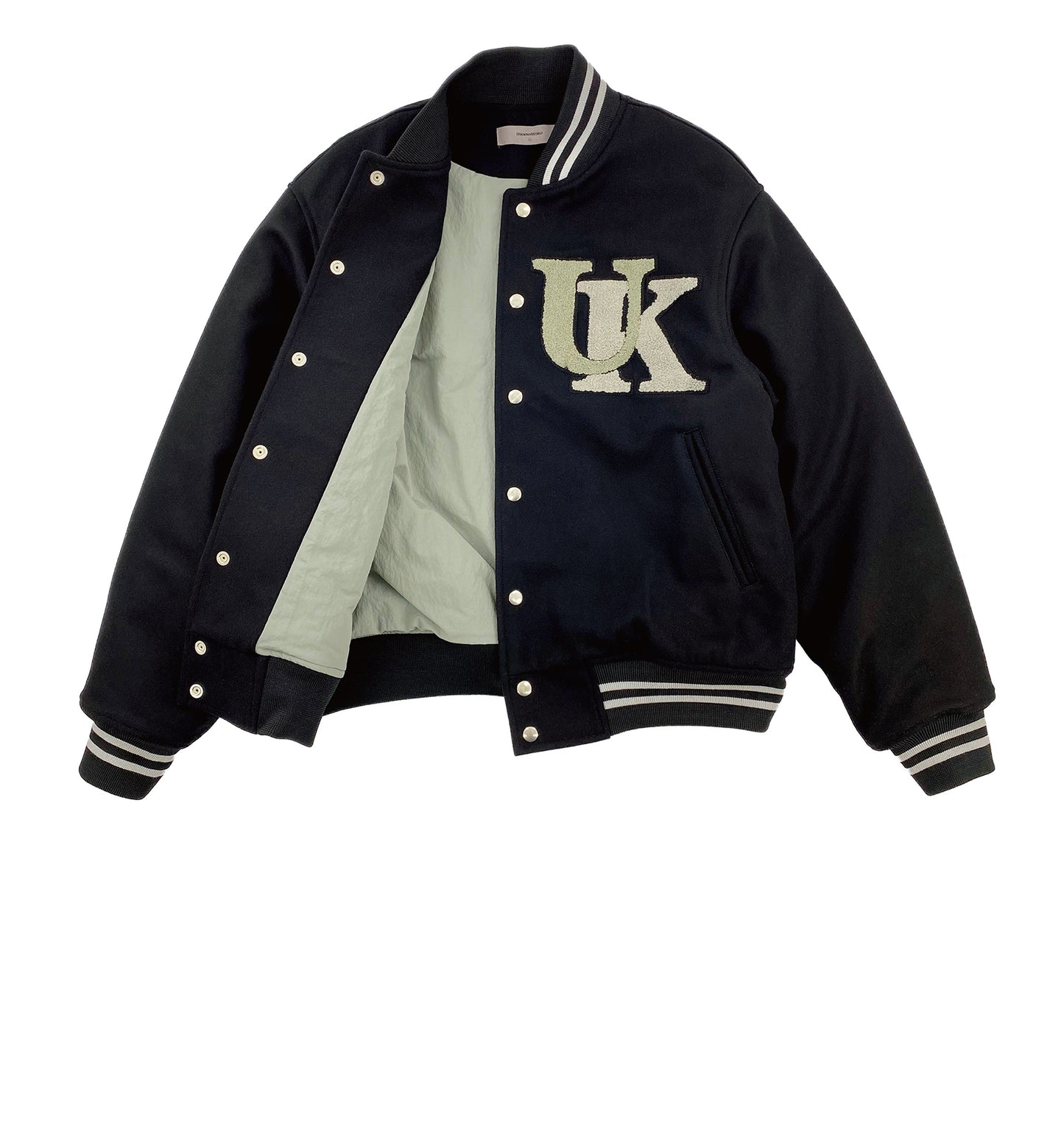 Heavyweight wool embroidered stadium jacket