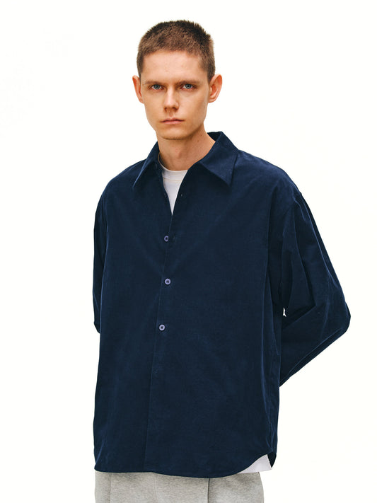 Fine-wale corduroy shirt