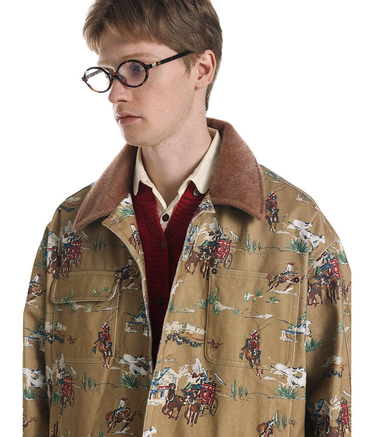 Vintage Horse Print Jacket