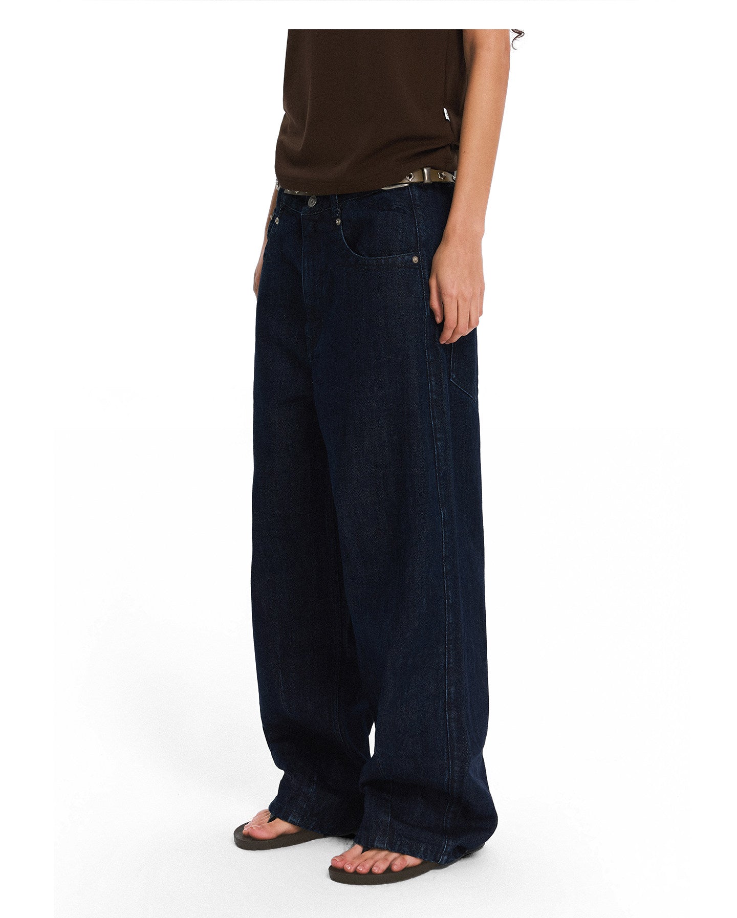 Vintage Dark Blue Raw Denim Pants