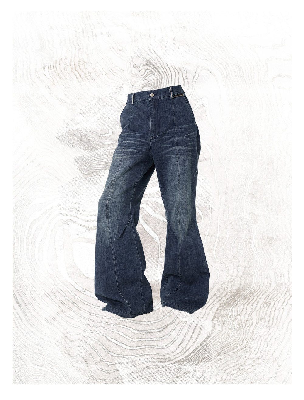 High-Waisted Flared Denim Pants